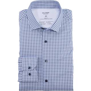 OLYMP Herren Hemd blau gemustert