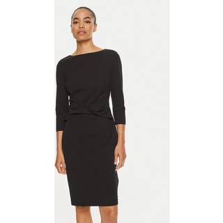 Slim Scuba Twist Detail Dress - Black - 32