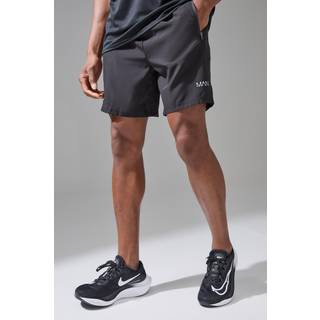 Mens Black Man Active Stretch Woven Regular Fit 7inch Gym Short