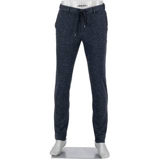 Alberto Herren Hosen blau meliert Slim Fit