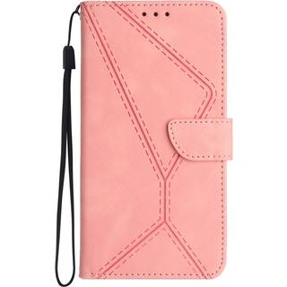EIDERWOOD Samsung Galaxy S24 FE Mønstret Læder Flip Cover m. Pung & Strop - Lyserød