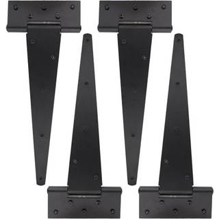 Landlige365 trekant d?r h?ngsel 4pk - tung 12 tommer t -strap bondeg?rd stil d?r h?ngsler mat sort stald d?r h?ngsler