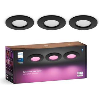 Philips Hue Slank indbygget belysning Ø90 mm 3-pakning - Sort