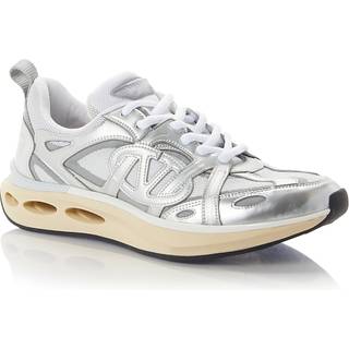 Valentino Garavani VLogo Easyjog leather-trimmed sneakers - silver - EU 39