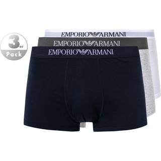 EMPORIO ARMANI Herren Trunks blau,grau,weiß Reine Baumwolle unifarben