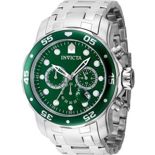Invicta Pro Diver Quartz Chronograph Green Dial Steel Strap Men's Watch 47559
