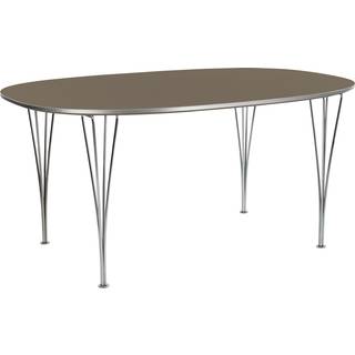 Fritz Hansen - Superellips B616 – 170x100 cm Brown Ottowa/Chrome - Spiseborde - Arne Jacobsen,Bruno Mathsson,Piet Hein - Brun - Metal/Træ