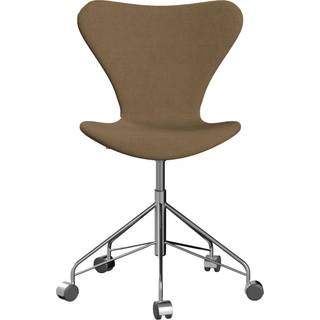 Fritz Hansen - 3117 Sjuan - Helklädd, Tyg, Hallingdal 224 - Skrivebordsstole - Arne Jacobsen - Guld