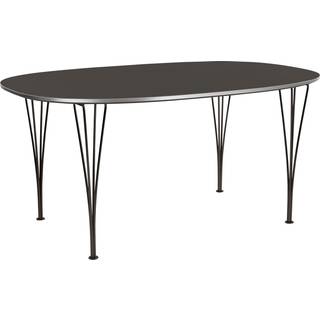 Fritz Hansen - Superellips B611 – 135x90 cm Grey/Warm Graphite - Spiseborde - Arne Jacobsen,Bruno Mathsson,Piet Hein - Grå - Metal/Træ