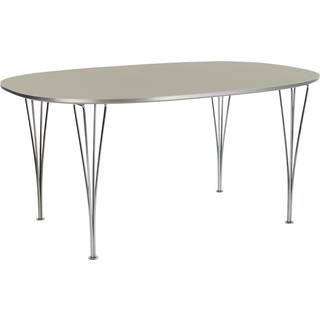 Fritz Hansen - Superellips B614 – 240x120 cm Grey Efeso/Chrome - Spiseborde - Arne Jacobsen,Bruno Mathsson,Piet Hein - Grå - Metal/Træ