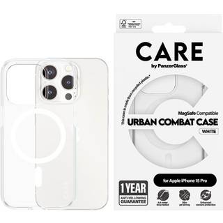 CARE by PanzerGlass iPhone 15 Pro FLAGSHIP Urban Combat Case - MagSafe Kompatibel - Transparent / White