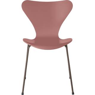 Fritz Hansen - Series 7 stol 3107 bøgefiner stålstel brun bronze wild rose - Spisebordsstole - Arne Jacobsen - Lyserød - Metal/Træ