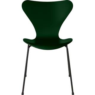 Fritz Hansen - Series 7 stol 3107 bøgefiner stålstel sort evergreen - Spisebordsstole - Arne Jacobsen - Grøn - Metal/Træ