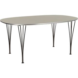 Fritz Hansen - Superellips B613 – 180x120 cm Grey Efeso/Warm Graphite - Spiseborde - Arne Jacobsen,Bruno Mathsson,Piet Hein - Grå - Metal/Træ