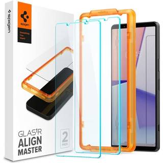 Spigen - Sony Xperia 1 V - AlignMaster Glass tR Skærmbeskyttelse - 2 stk - Case Friendly - Gennemsigtig