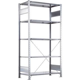 Startsektion Boltless lagerreol, rygkryds 2000x1000x500 250 kg/hylde