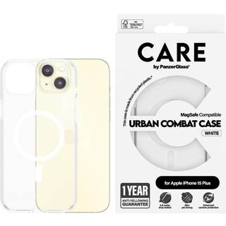 CARE by PanzerGlass - Etui Transparent m. hvid MagSafe - iPhone 15 Plus