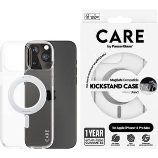 CARE by PanzerGlass Feature Case Transparent w. Silver Kickstand & MagSafe iPhone 15 Plus