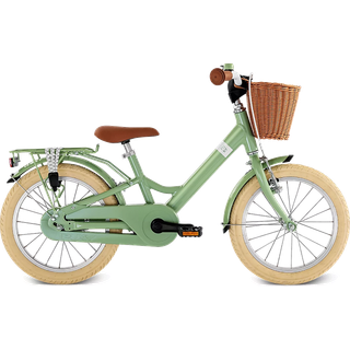 Puky Youke Classic cykel m. håndbremse og cykelkurv 16" - Retro green - Fra 4 år