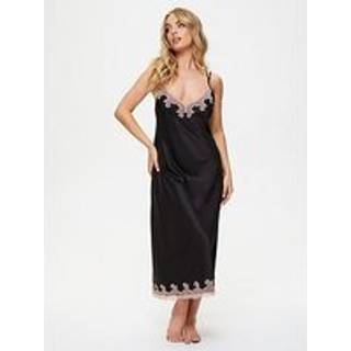 Ann Summers Ann Summers Black Satin Sorella Maxi Chemise Nightie