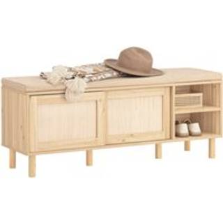 SoBuy Skobænk med Skohylde - Natur Bambus & MDF
