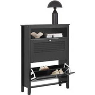 SoBuy Skoskab Sort - 80x108x25 cm med Justerbare Hylder