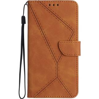 EIDERWOOD Samsung Galaxy S24 FE Mønstret Læder Flip Cover m. Pung & Strop - Brun