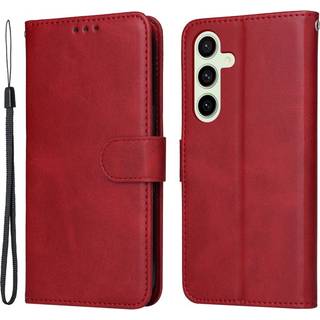 EIDERWOOD Samsung Galaxy S24 FE Læder Flip Cover m. Pung & Strop - Rød