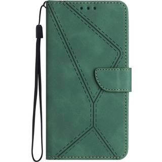 EIDERWOOD Samsung Galaxy S24 FE Mønstret Læder Flip Cover m. Pung & Strop - Grøn