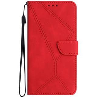 EIDERWOOD Samsung Galaxy S24 FE Mønstret Læder Flip Cover m. Pung & Strop - Rød