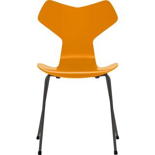 Fritz Hansen - Grand Prix 3130 Burnt Yellow Lackad/Warm Graphite - Spisebordsstole - Arne Jacobsen - Gul - Metal/Træ