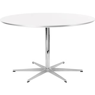 Fritz Hansen - A825 Cirkulär, Ø120 cm, Laminat Vit, 6-grenad stjärnfot - Spiseborde - Arne Jacobsen,Piet Hein - Hvid - Laminat/Metal