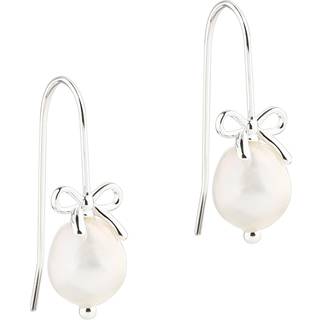 BOW & PEARLS EARHOOK | SILVER