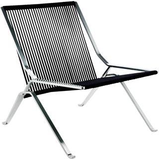 Fritz Hansen - PK25, Svart - Lænestole - Poul Kjærholm - Sort - Naturmateriale/Metal
