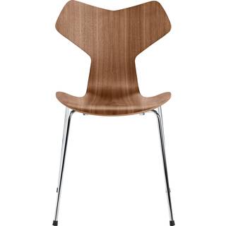 Fritz Hansen - 3130 Grand Prix, Valnöt, Stapelbara stålrör - Spisebordsstole - Arne Jacobsen - Træ farvet - Metal/Træ