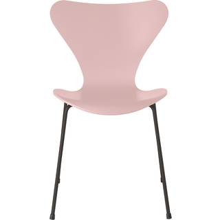 Fritz Hansen - Series 7 stol 3107 bøgefiner stålstel varm grafit pale rose - Spisebordsstole - Arne Jacobsen - Lyserød - Metal/Træ