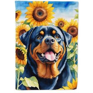 Caroline's Treasures DAC6150CHF ROTTWEILER I SUNFLOWERS HUS FLAG STOR VORCHE SÆRME POL Dekorativ uden