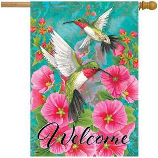 Hummingbird Dance Spring House Flag 40 """" X 28 """" Briarwood Lane
