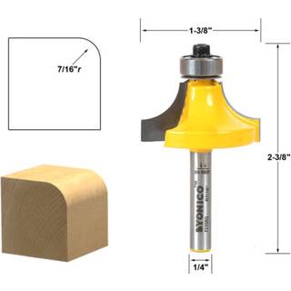 Yonico 13165Q 7/16-tommer radius rundt om kantformende router bit 1/4-tommer skaft