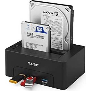 Maiwo K3082H USB 3.1 GEN1 5Gbps dockingstation 2st 2,5-3,5 SATA-harddisk SSD 2x16TB med understøttelse af UASP 3xUSB3.1 hub