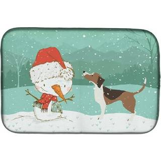 """" Caroline's Treasures Beagle Snowman Christmas Dish Drying Mat 14 X 21 """"