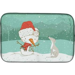 """" Caroline's Treasures Italian Greyhound Snowman Christmas Dish Drying Mat 14 X 21 Multicolor """"