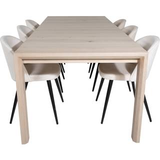 Slider t Spisebordssæt  - Beige, Sort og Natur og Hvid