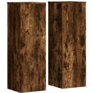 plantestativer 2 stk. 33x33x100 cm konstrueret træ røget eg