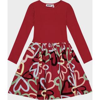 Molo GOTS Casie Kjole Flutters of Love 92/98 cm  Rød  92/98 cm  kvinde