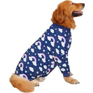HDE Hundepyjamas One Piece Jumpsuit Letv?gts Dog PJs skjorte til M-3XL Dogs Rainbows - 3XL