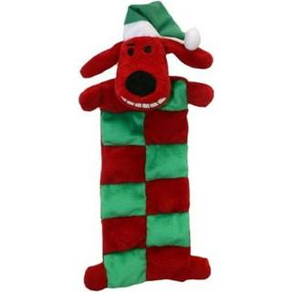 Multipet Loofa Holiday Squeaker Mat Hundeleget?j med nissehue 12-tommer