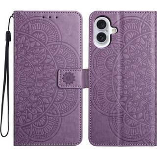 iPhone 16 Plus Mandala Series Etui med Pung - Lilla
