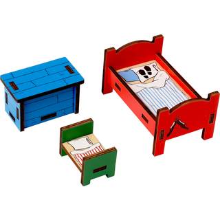 Pippi Langstrømpe Dukkehusmøbler Soveværelse 3 Dele