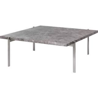 Fritz Hansen - PK61, Gråbrun marmor, Mattslipad - Sofaborde - Poul Kjærholm - Grå - Metal/Sten